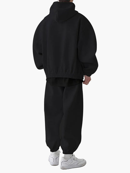 Herrarnas sportiga avslappnade set med hoodie och byxor – perfekt för träning och vardag
