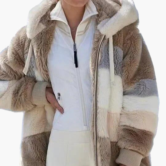 Damjacka med huva och dragkedja – Vinterjacka för vardag och fritid