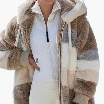 Damjacka med huva och dragkedja – Vinterjacka för vardag och fritid