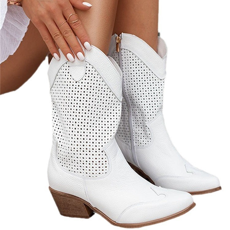 Susan – Mid-heel Boots i Bränd Suede