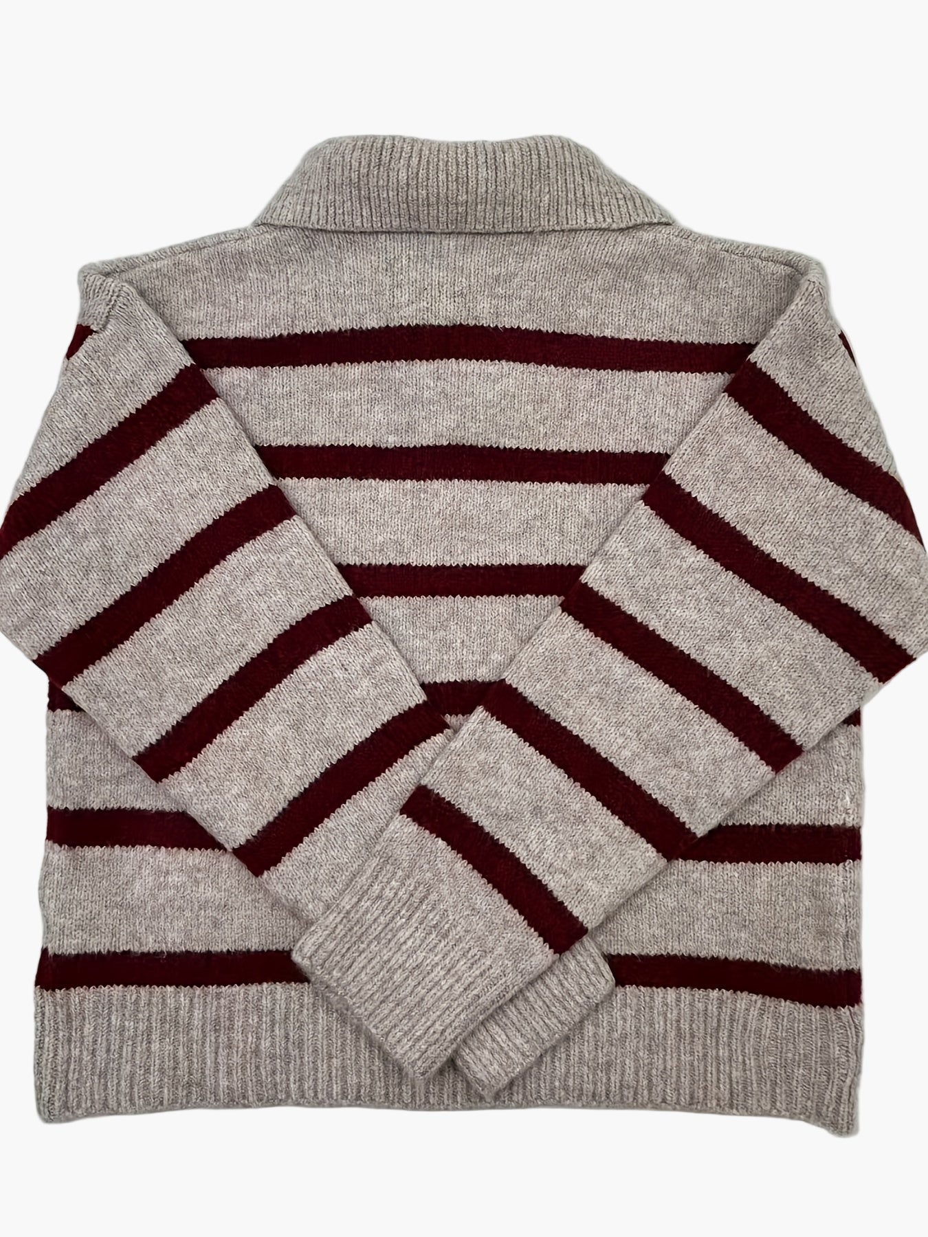 Damtröja med eleganta ränder och krage för höst och vinter