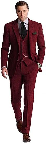Herr Klassisk Tredelad Kostym Affär Slim Fit – Elegant Stil för Kontor och Fest