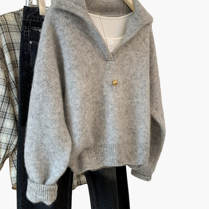 Damtröja Vintage V-ringad Stickad Höst/Vinter Fritidsstil