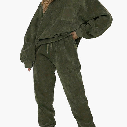 Damernas avslappnade set med sweatshirt och byxor – Loungewear för höst och vinter