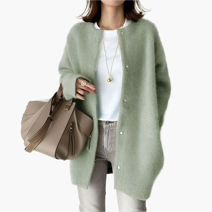Dam Cardigan – Elegant och Avslappnad Stickad Kofta för Vardag och Kontor