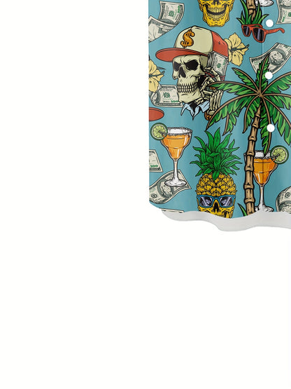 Herr Skjorta Sommar Party Aloha Mönstrad Kortärmad Semesterstil