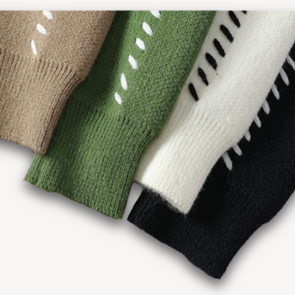 Herrstickad kofta i avslappnad stil för vardag och kontor