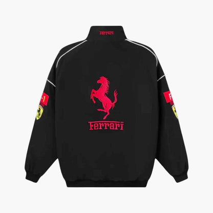 Unisex Ferrari Racingjacka Vintage Motorsportstil – Klassisk F1-Inspirerad Ytterplagg