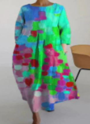 Melanie – 3D Bomull och Halvärmad Klänning