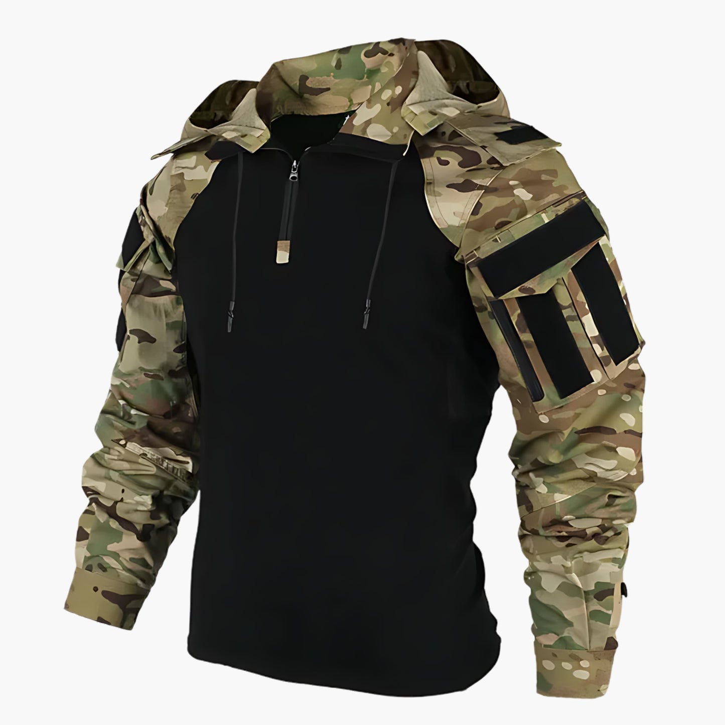 Herr Tactical Jacka – Funktionell Outdoor och Vardag – Sportjacka med Flera Fickor och Justerbar Huva