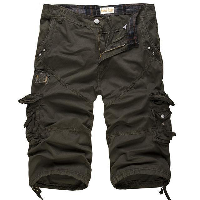Herr Cargo Shorts Militärstil med Flera Fickor – Perfekta för Vardag och Äventyr