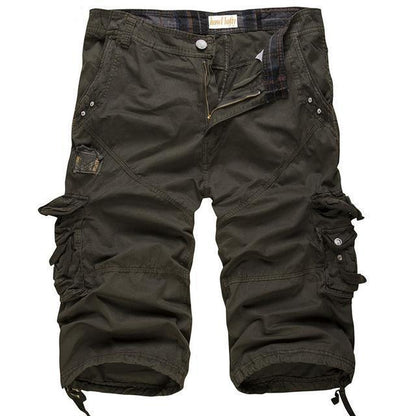 Herr Cargo Shorts Militärstil med Flera Fickor – Perfekta för Vardag och Äventyr