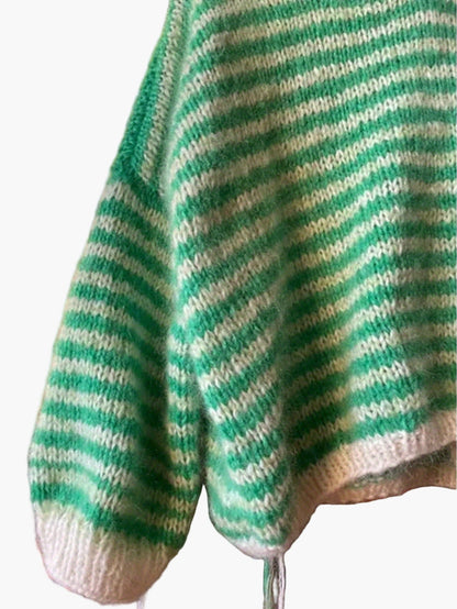 Dam Tröja Stickad Oversize Randig Höst/Vinter Mode