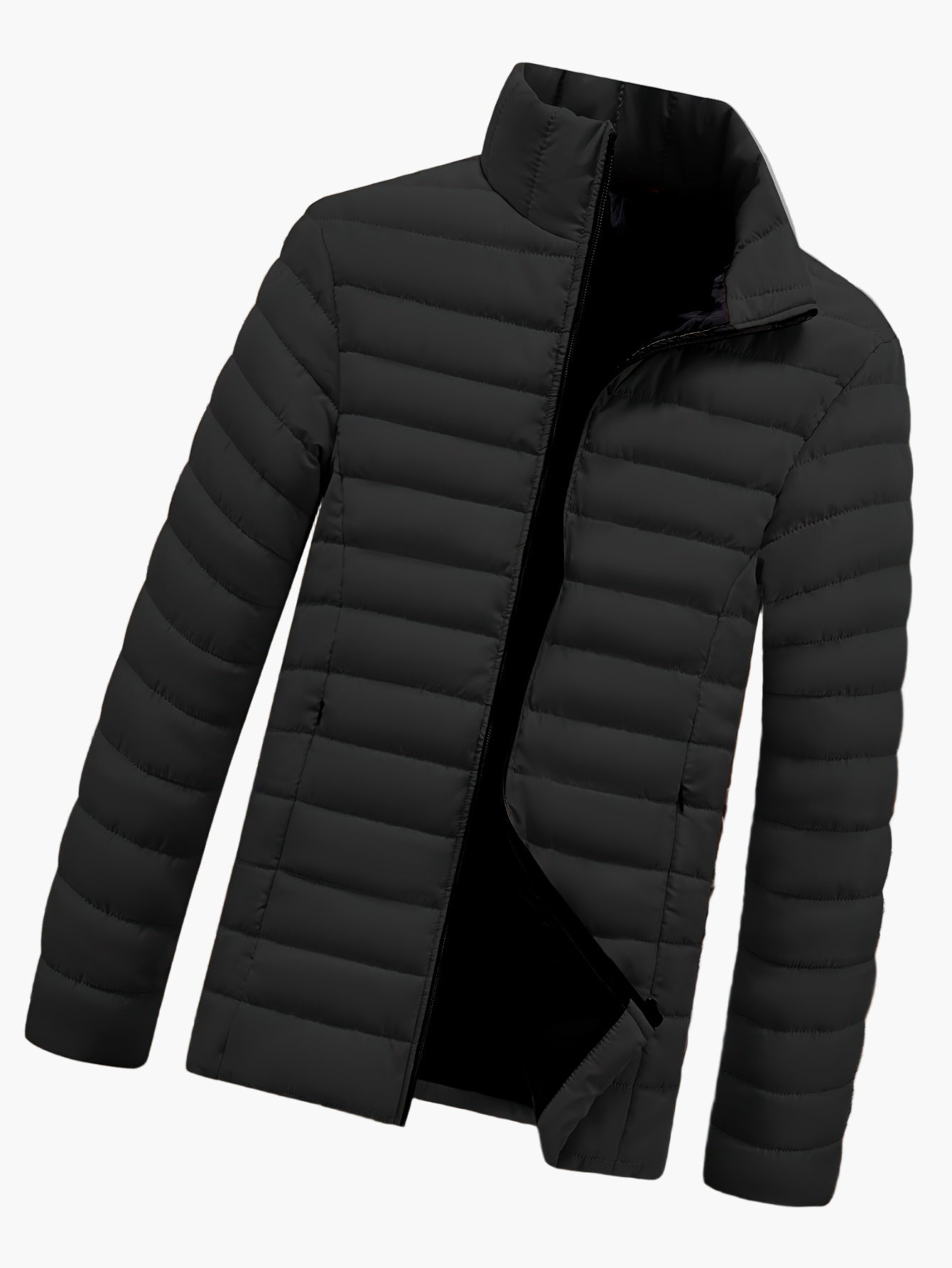 Herr Jacka Vadderad Lättviktsjacka med Dragkedja för Vardagsbruk och Utomhusaktiviteter