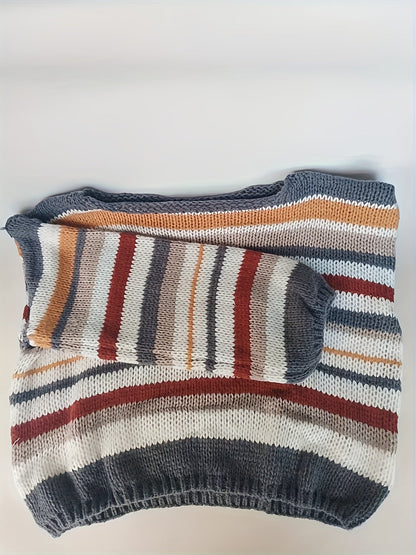 Damtröja i avslappnad stil med breda ränder – Perfekt för höst och vinter, ledig vardagslook