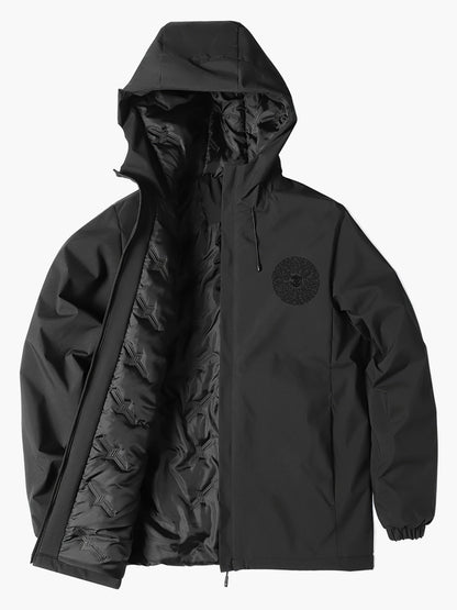 Damjacka med grafiskt tryck och huva – Casual vinterstil