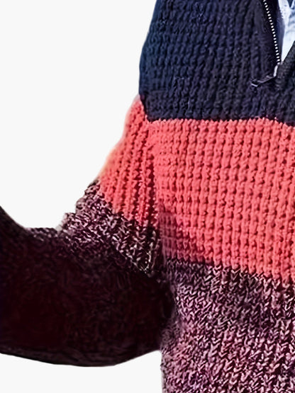 Herrtröja stickad med dragkedja – stilren och modern pullover för vuxna