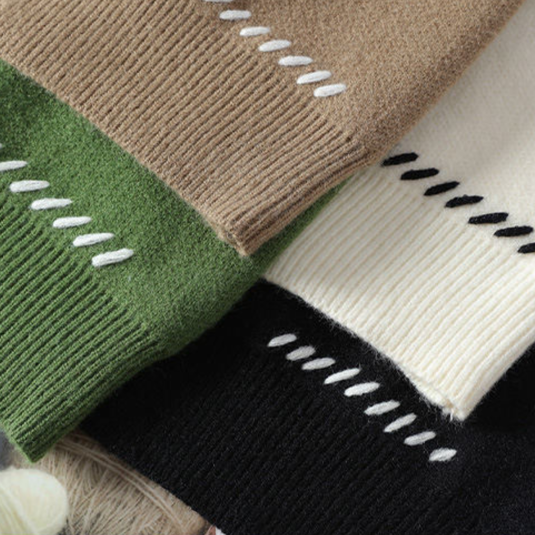 Herrstickad kofta i avslappnad stil för vardag och kontor