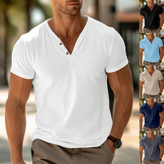Russell – Herr T-shirt för Sommarstrand med Korta Ärmar i Enfärgad Stil