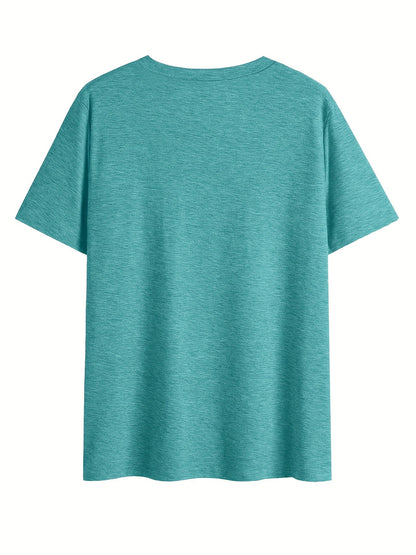 Dam T-shirt med v-ringning och blommönster – avslappnad sommarstil