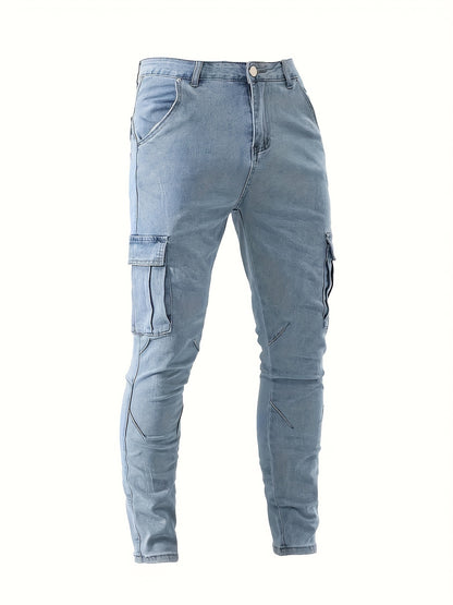 Malcolm – Trendiga Cargo Jeans med Ficka för Män