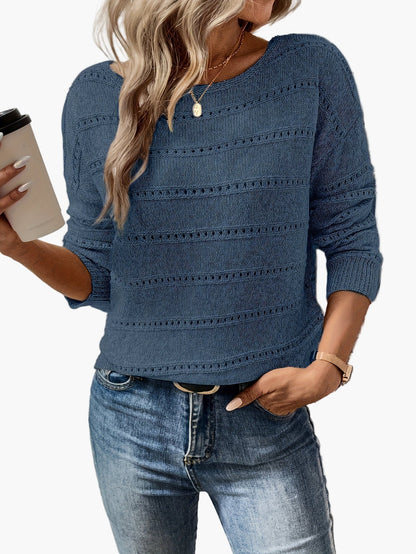 Damstickad elegant tröja för höst och vinter, vardagsstil