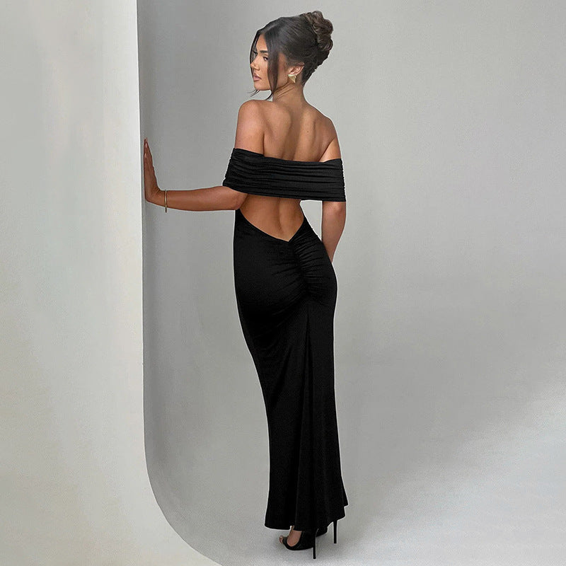 Mary – Elegant Sexig Off-shoulder Klänning utan Rygg