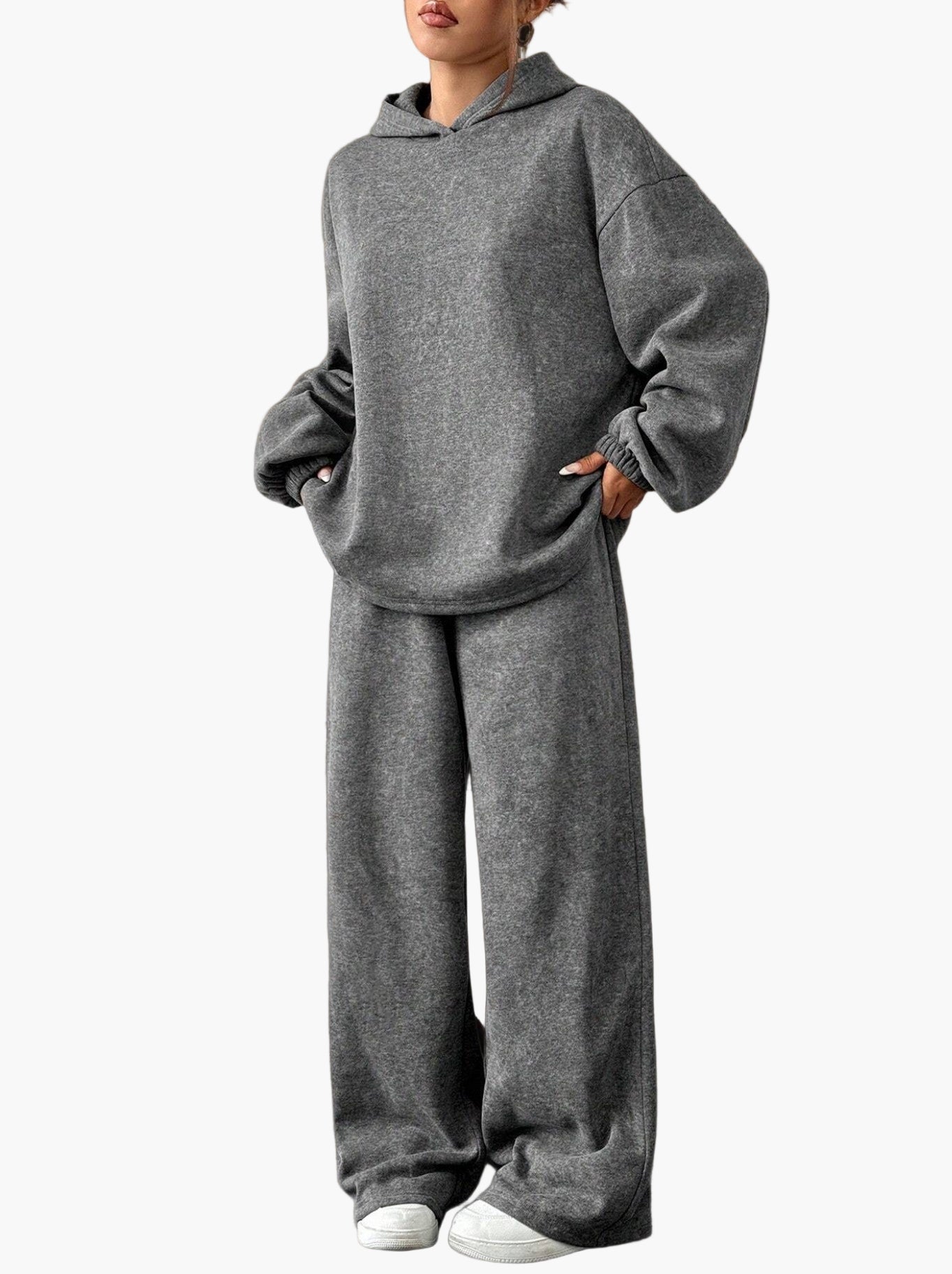 Damernas avslappnade hoodie och byxset – Loungewear för höst och vinter