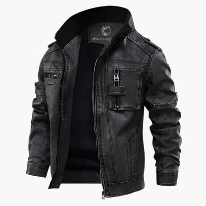 Herrjacka i bikerstil i PU-läder – Klassisk och robust vardagsjacka för män