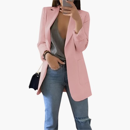 Dam Blazer Lång Elegant Stil – Modern Kontors- och Vardagslook