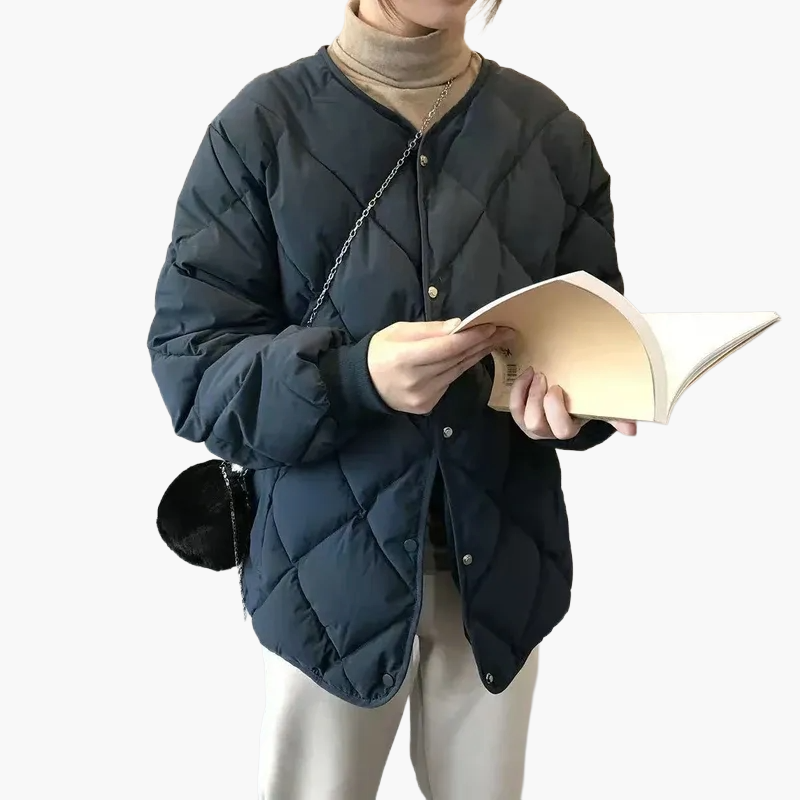 Dam Quiltad Vinterjacka – Ledig och Trendig Varm Jacka för Vardagsbruk