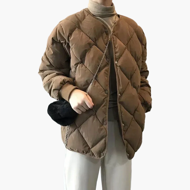 Dam Quiltad Vinterjacka – Ledig och Trendig Varm Jacka för Vardagsbruk