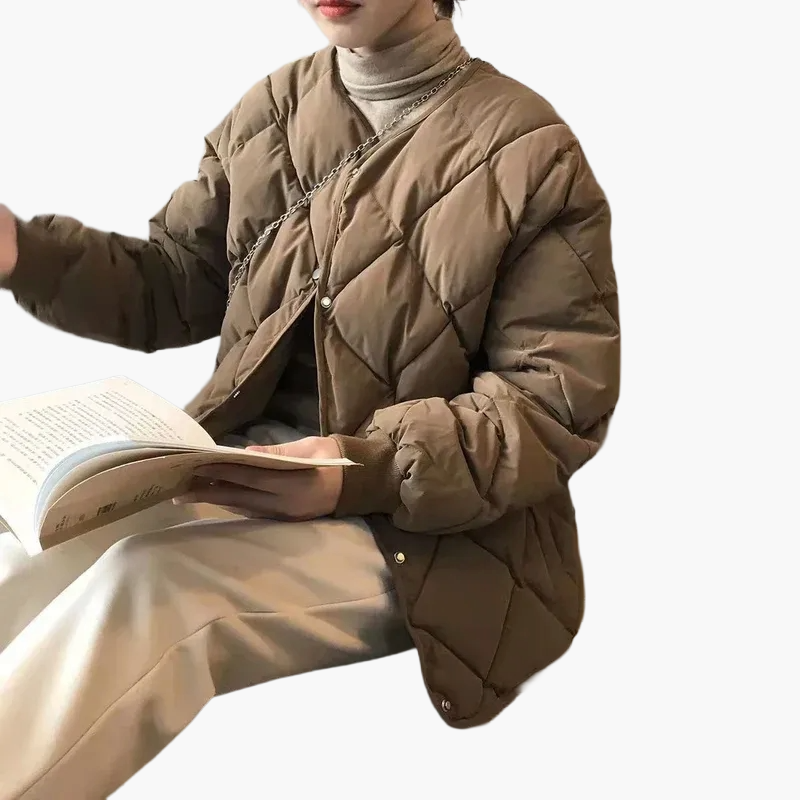Dam Quiltad Vinterjacka – Ledig och Trendig Varm Jacka för Vardagsbruk
