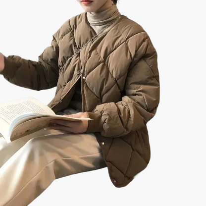 Dam Quiltad Vinterjacka – Ledig och Trendig Varm Jacka för Vardagsbruk