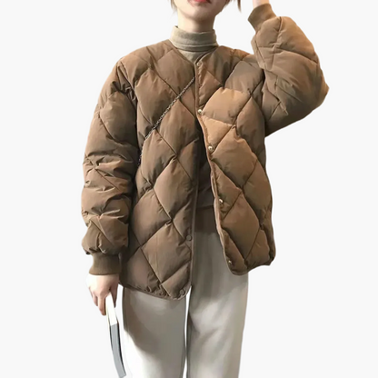 Dam Quiltad Vinterjacka – Ledig och Trendig Varm Jacka för Vardagsbruk