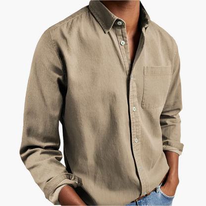 Herrskjorta – Klassisk Button-Down, Ledig & Stilren Vardagsstil
