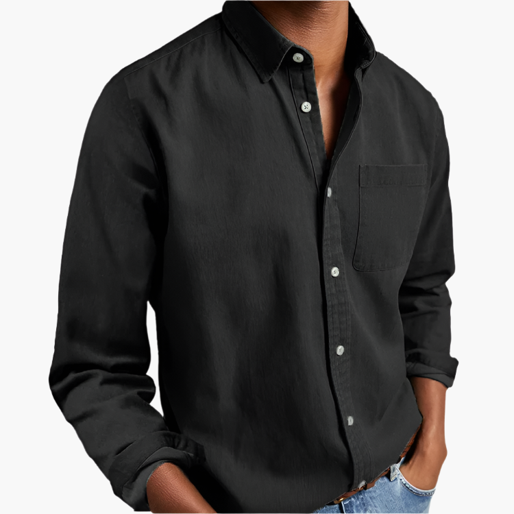 Herrskjorta – Klassisk Button-Down, Ledig & Stilren Vardagsstil