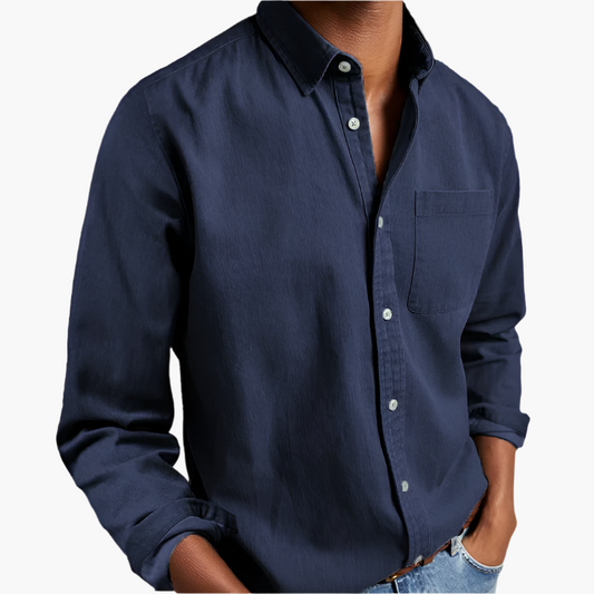 Herrskjorta – Klassisk Button-Down, Ledig & Stilren Vardagsstil