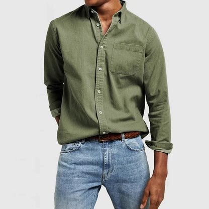 Herrskjorta – Klassisk Button-Down, Ledig & Stilren Vardagsstil