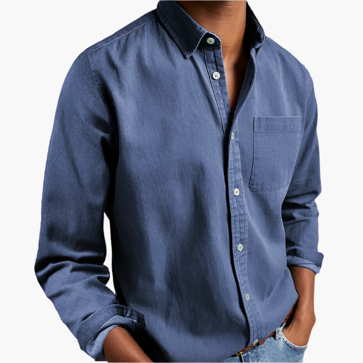 Herrskjorta – Klassisk Button-Down, Ledig & Stilren Vardagsstil