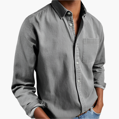Herrskjorta – Klassisk Button-Down, Ledig & Stilren Vardagsstil