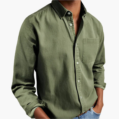 Herrskjorta – Klassisk Button-Down, Ledig & Stilren Vardagsstil