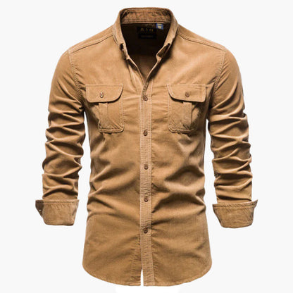 Herrskjorta Corduroy Slim Fit – Stilren och Mångsidig för Vardag och Fritid