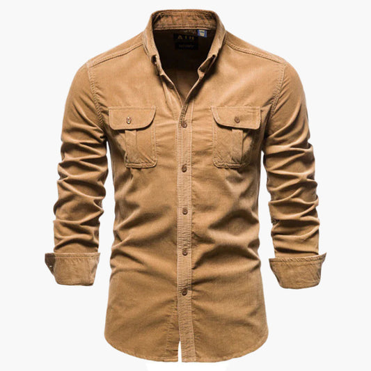 Herrskjorta Corduroy Slim Fit – Stilren och Mångsidig för Vardag och Fritid