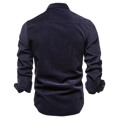 Herrskjorta Corduroy Slim Fit – Stilren och Mångsidig för Vardag och Fritid