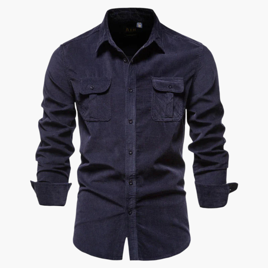 Herrskjorta Corduroy Slim Fit – Stilren och Mångsidig för Vardag och Fritid