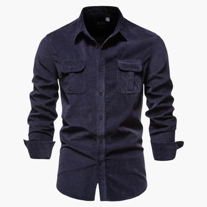 Herrskjorta Corduroy Slim Fit – Stilren och Mångsidig för Vardag och Fritid