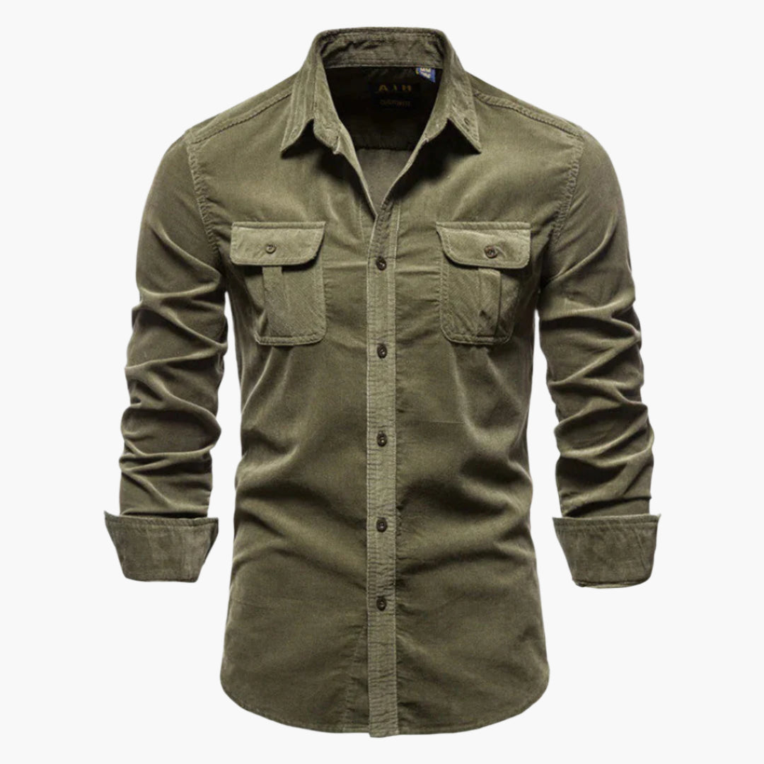 Herrskjorta Corduroy Slim Fit – Stilren och Mångsidig för Vardag och Fritid