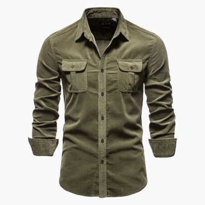 Herrskjorta Corduroy Slim Fit – Stilren och Mångsidig för Vardag och Fritid