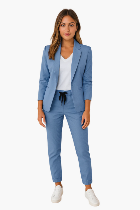 Damkostym set – Blazer och byxor, elegant och avslappnad för arbete och fritid